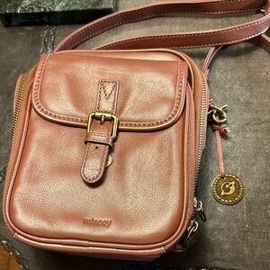 Minooy-Naya Brown Leather Crossbody Bag